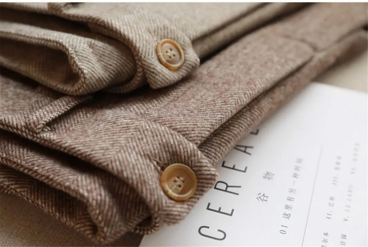 Woolen Harem Pencil Pants High Waisted Casual Trousers