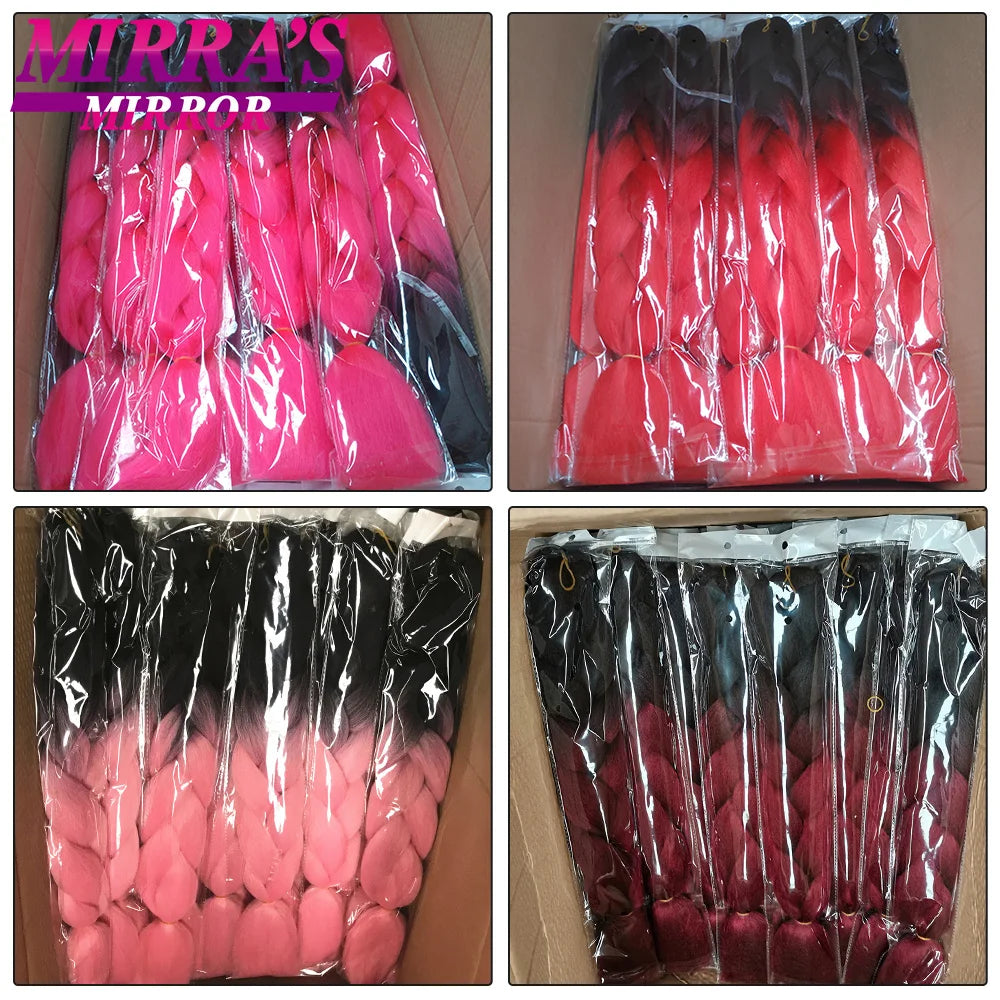 24 Inch Jumbo Braiding Hair Extensions Synthetic Ombre