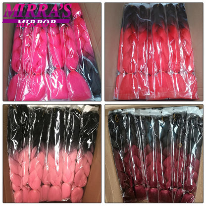 24 Inch Jumbo Braiding Hair Extensions Synthetic Ombre