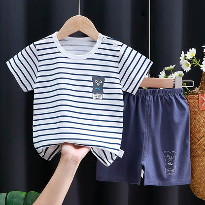 Kids Cotton Cartoon T-Shirt and Shorts Set