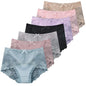 7Pcs Women's Lace Transparent Cotton Briefs Plus Size