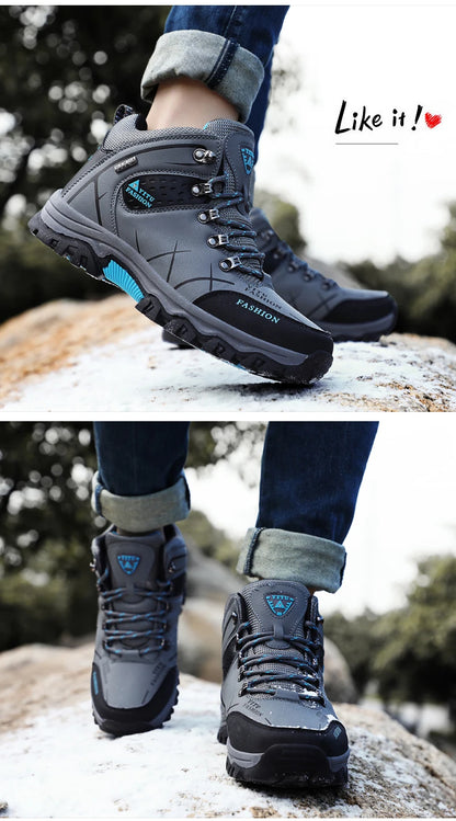 Men's Waterproof Leather Snow Boots Size 39-47