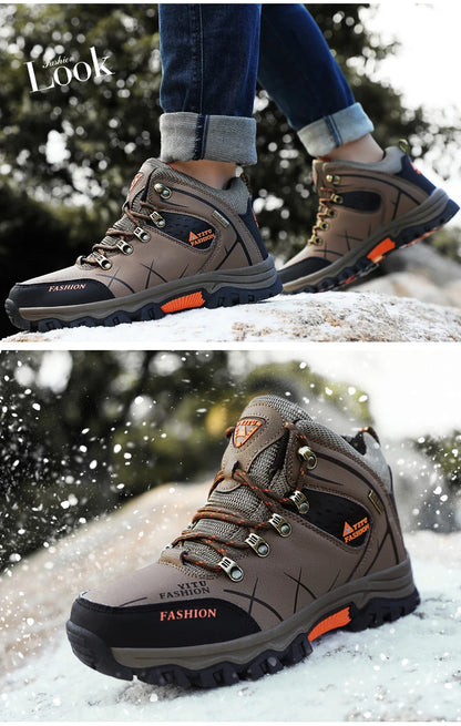 Men's Waterproof Leather Snow Boots Size 39-47