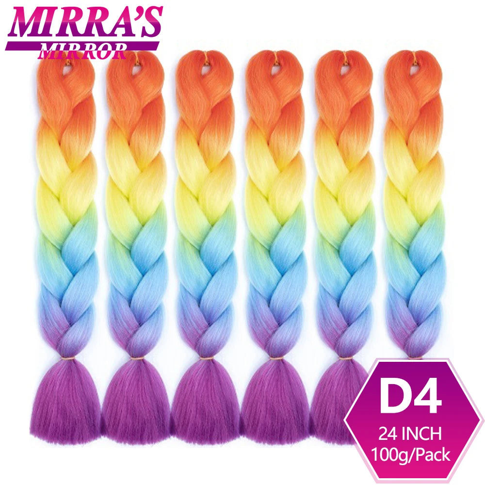 24 Inch Jumbo Braiding Hair Extensions Synthetic Ombre