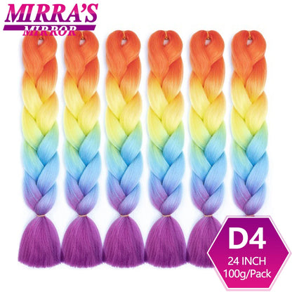 24 Inch Jumbo Braiding Hair Extensions Synthetic Ombre