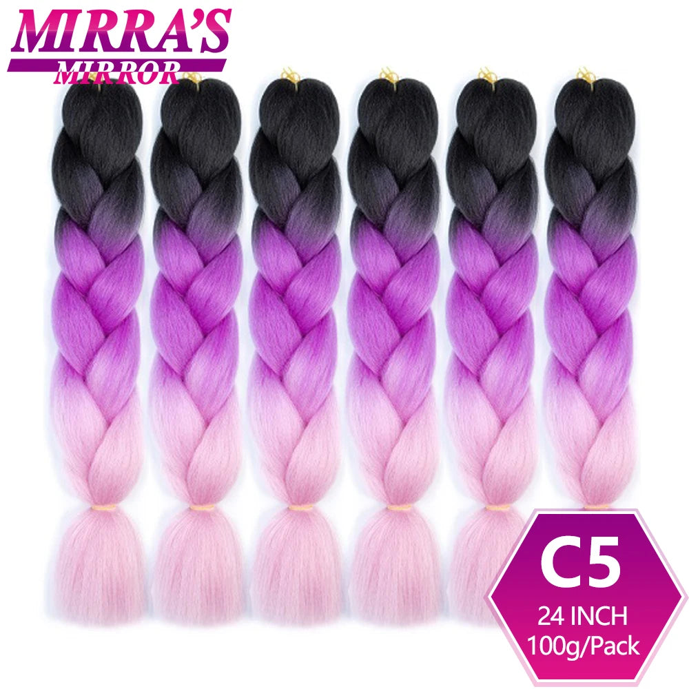 24 Inch Jumbo Braiding Hair Extensions Synthetic Ombre