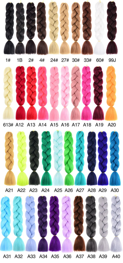 24 Inch Jumbo Braiding Hair Extensions Synthetic Ombre