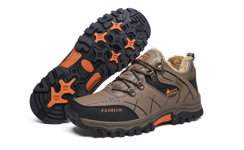 Men's Waterproof Leather Snow Boots Size 39-47