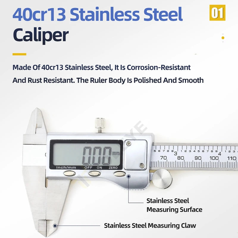 Digital Caliper Stainless Steel Thickness Gauge