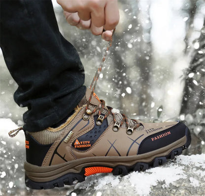 Men's Waterproof Leather Snow Boots Size 39-47