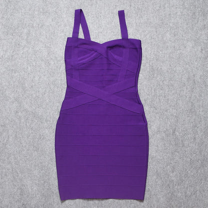 BEAUKEY Blue Mini Bandage Dress for Women XL