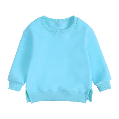 Kids Hooded Sweatshirt Cotton Solid Top for Girls