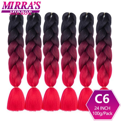 24 Inch Jumbo Braiding Hair Extensions Synthetic Ombre