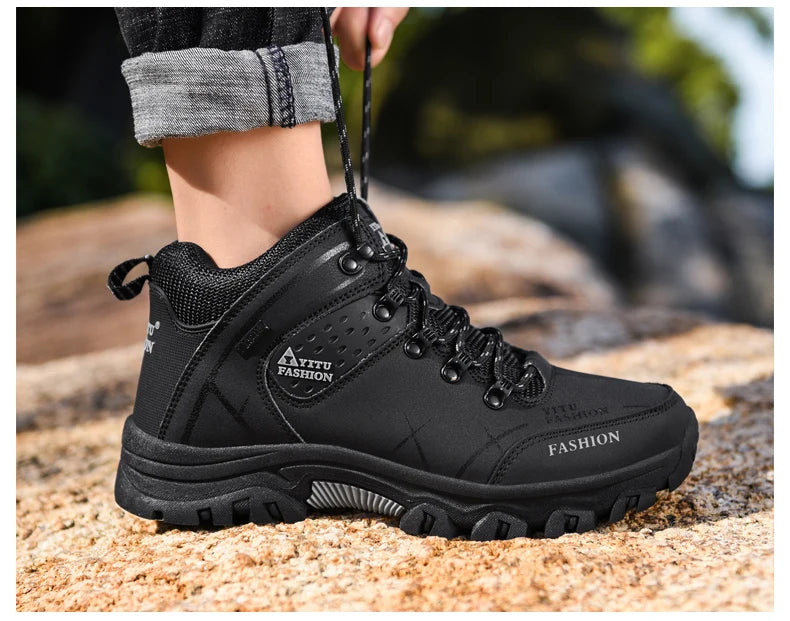 Men's Waterproof Leather Snow Boots Size 39-47