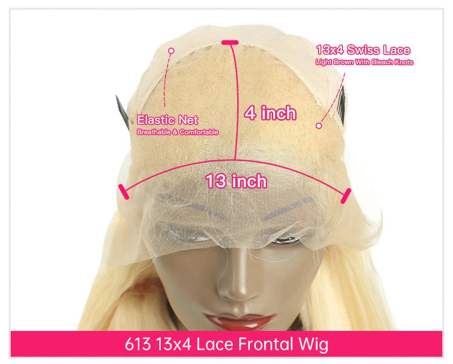 360 Lace Frontal Wig 613 Blonde Body Wave Human Hair