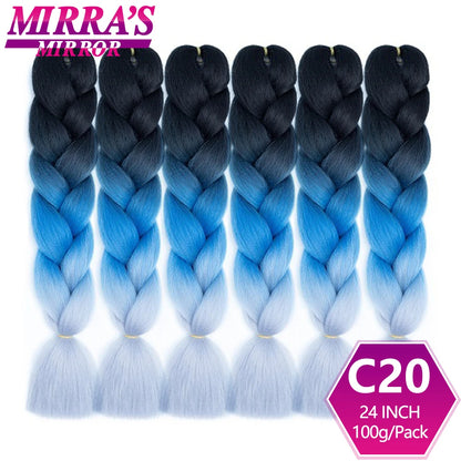 24 Inch Jumbo Braiding Hair Extensions Synthetic Ombre