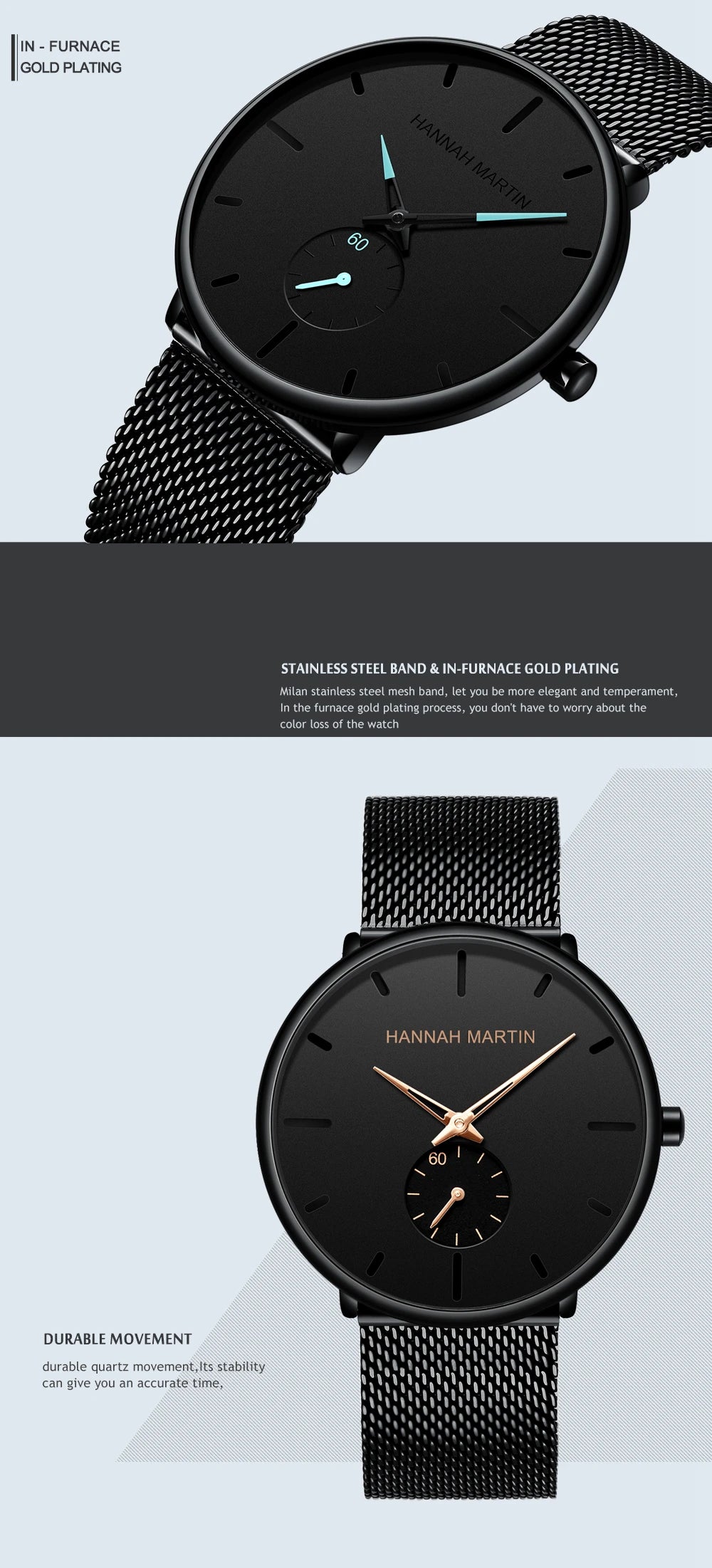 Waterproof Stainless Steel Mesh Quartz Men Watch