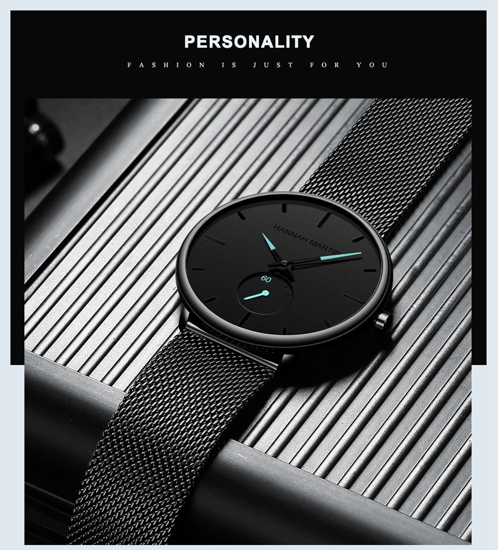 Waterproof Stainless Steel Mesh Quartz Men Watch