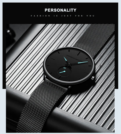 Waterproof Stainless Steel Mesh Quartz Men Watch