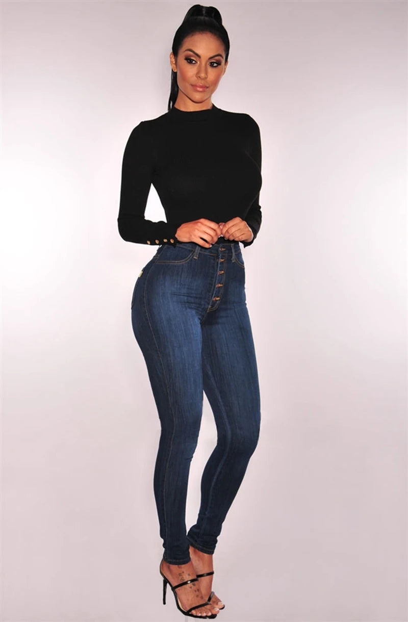 High Waist Push Up Skinny Jeans for Women