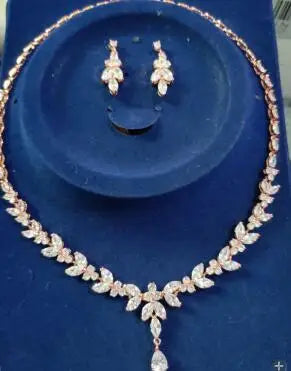 Emmaya Jewelry Set for Women Cubic Zirconia Earrings and Necklace