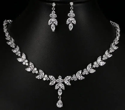 Emmaya Jewelry Set for Women Cubic Zirconia Earrings and Necklace
