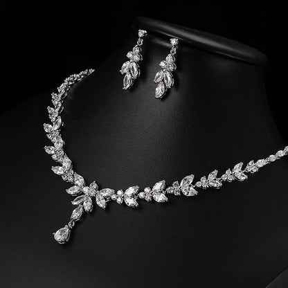 Emmaya Jewelry Set for Women Cubic Zirconia Earrings and Necklace