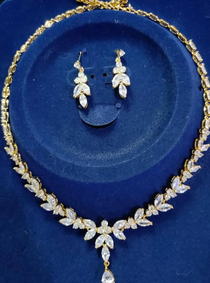 Emmaya Jewelry Set for Women Cubic Zirconia Earrings and Necklace