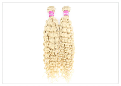 613 Blonde Deep Wave Human Hair Bundles 28 30 32 Inch