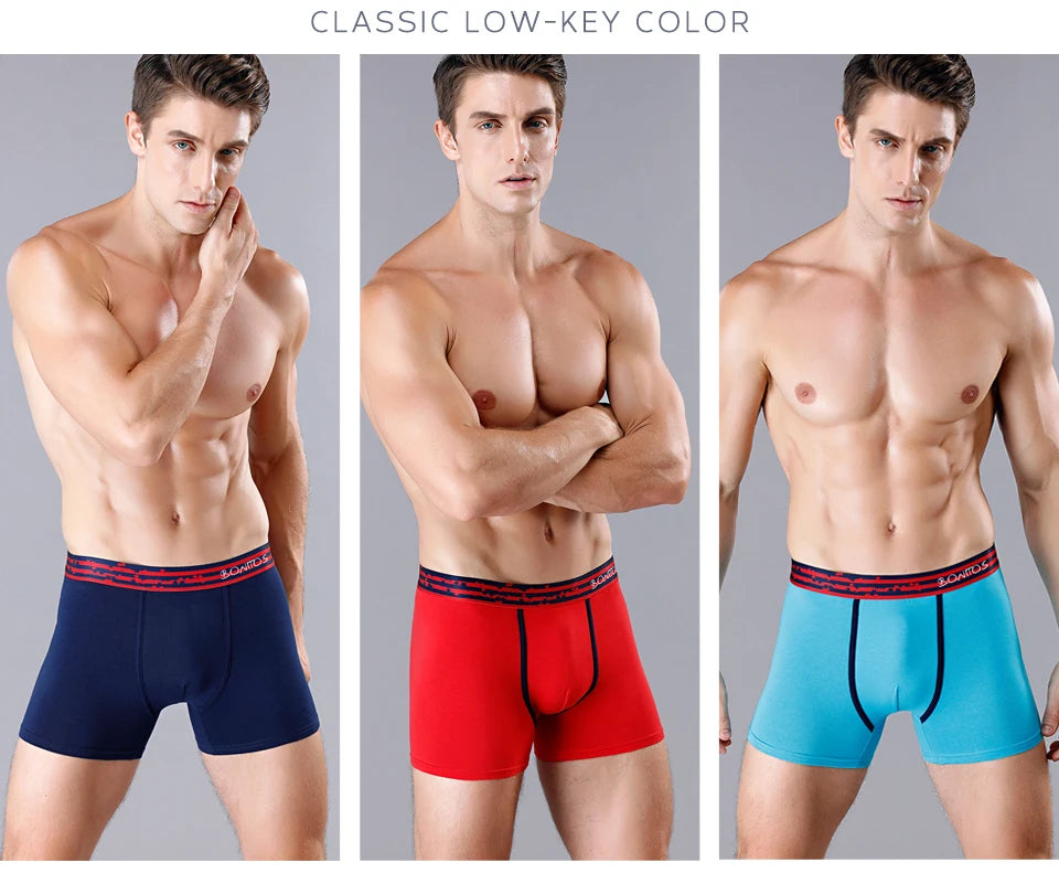 4pcs Cotton Boxer Shorts for Men Soft Underwear Set