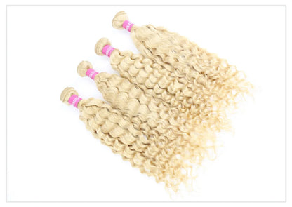 613 Blonde Deep Wave Human Hair Bundles 28 30 32 Inch