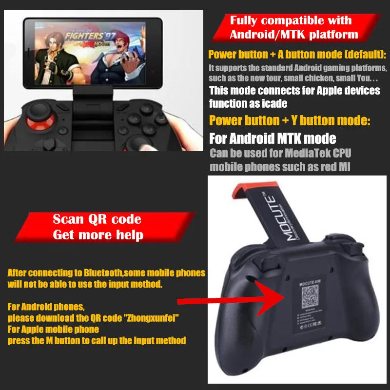 Wireless Virtual Reality Glasses 3D Headset for 4.7-7.2" Phones