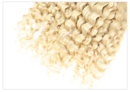 613 Blonde Deep Wave Human Hair Bundles 28 30 32 Inch