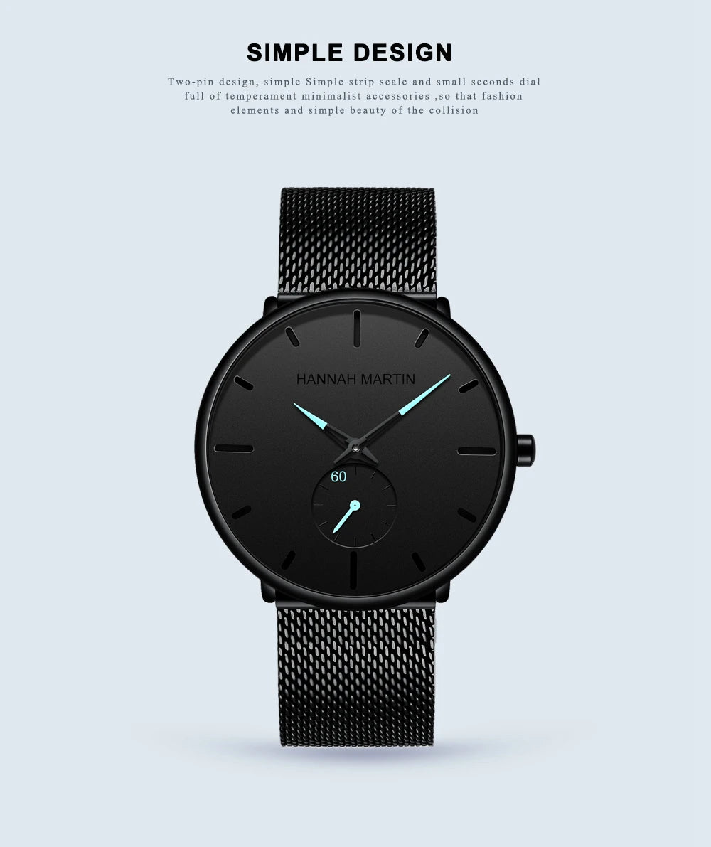 Waterproof Stainless Steel Mesh Quartz Men Watch