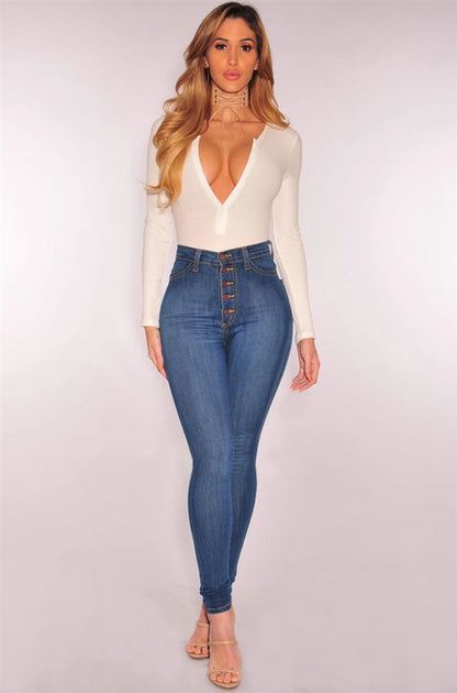 High Waist Push Up Skinny Jeans for Women