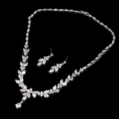 Emmaya Jewelry Set for Women Cubic Zirconia Earrings and Necklace