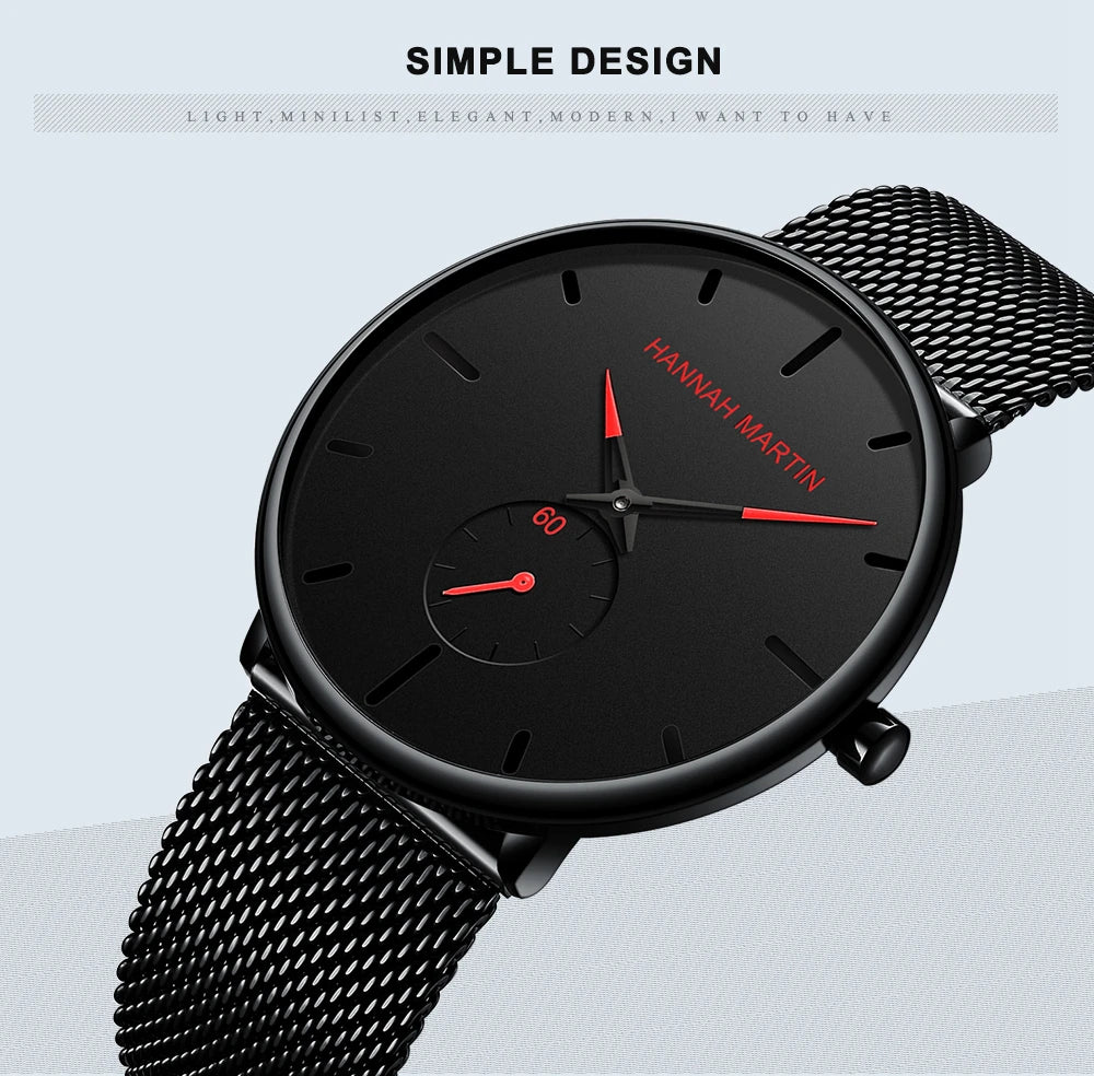Waterproof Stainless Steel Mesh Quartz Men Watch