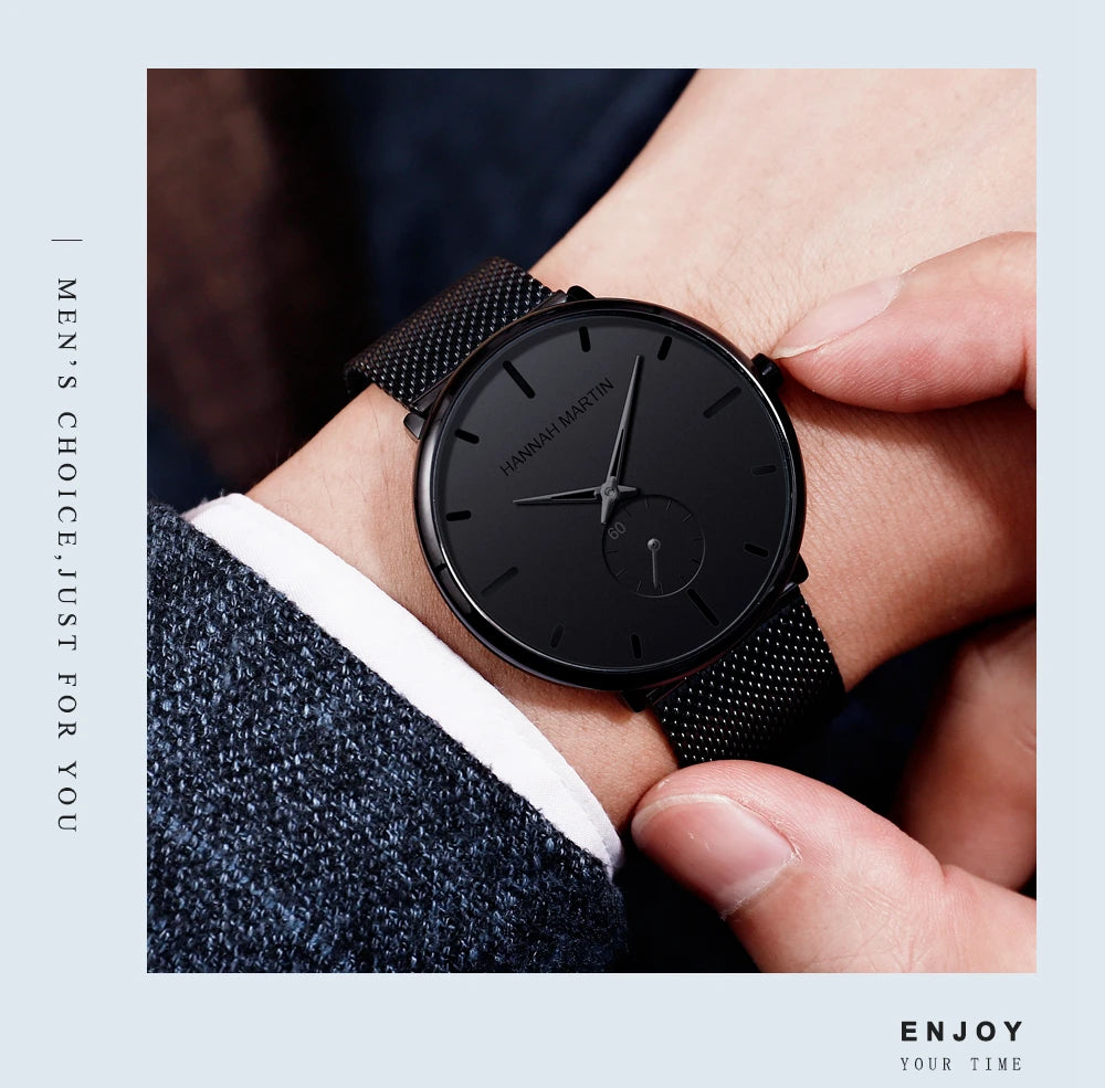 Waterproof Stainless Steel Mesh Quartz Men Watch