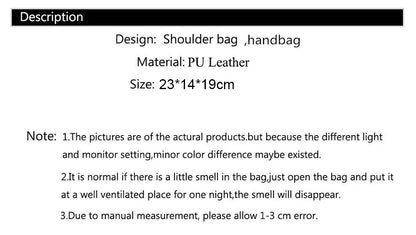 Leather Messenger Bag with Fur Decoration for Women