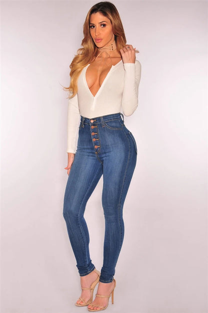 High Waist Push Up Skinny Jeans for Women