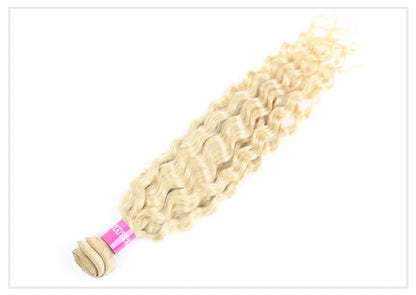 613 Blonde Deep Wave Human Hair Bundles 28 30 32 Inch