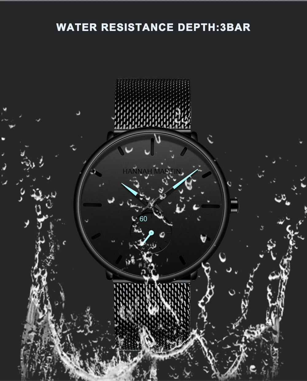 Waterproof Stainless Steel Mesh Quartz Men Watch