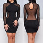 Women Summer Casual Long Sleeve O-Neck Mini Dress