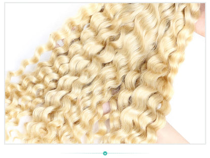 613 Blonde Deep Wave Human Hair Bundles 28 30 32 Inch