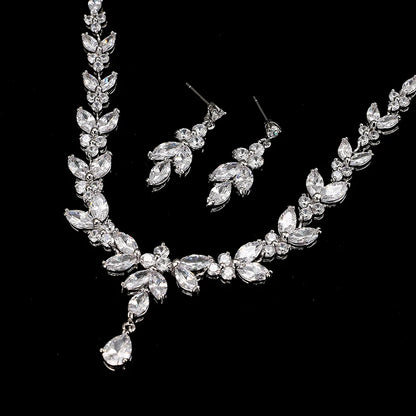 Emmaya Jewelry Set for Women Cubic Zirconia Earrings and Necklace