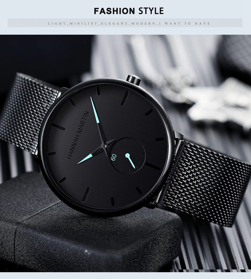 Waterproof Stainless Steel Mesh Quartz Men Watch