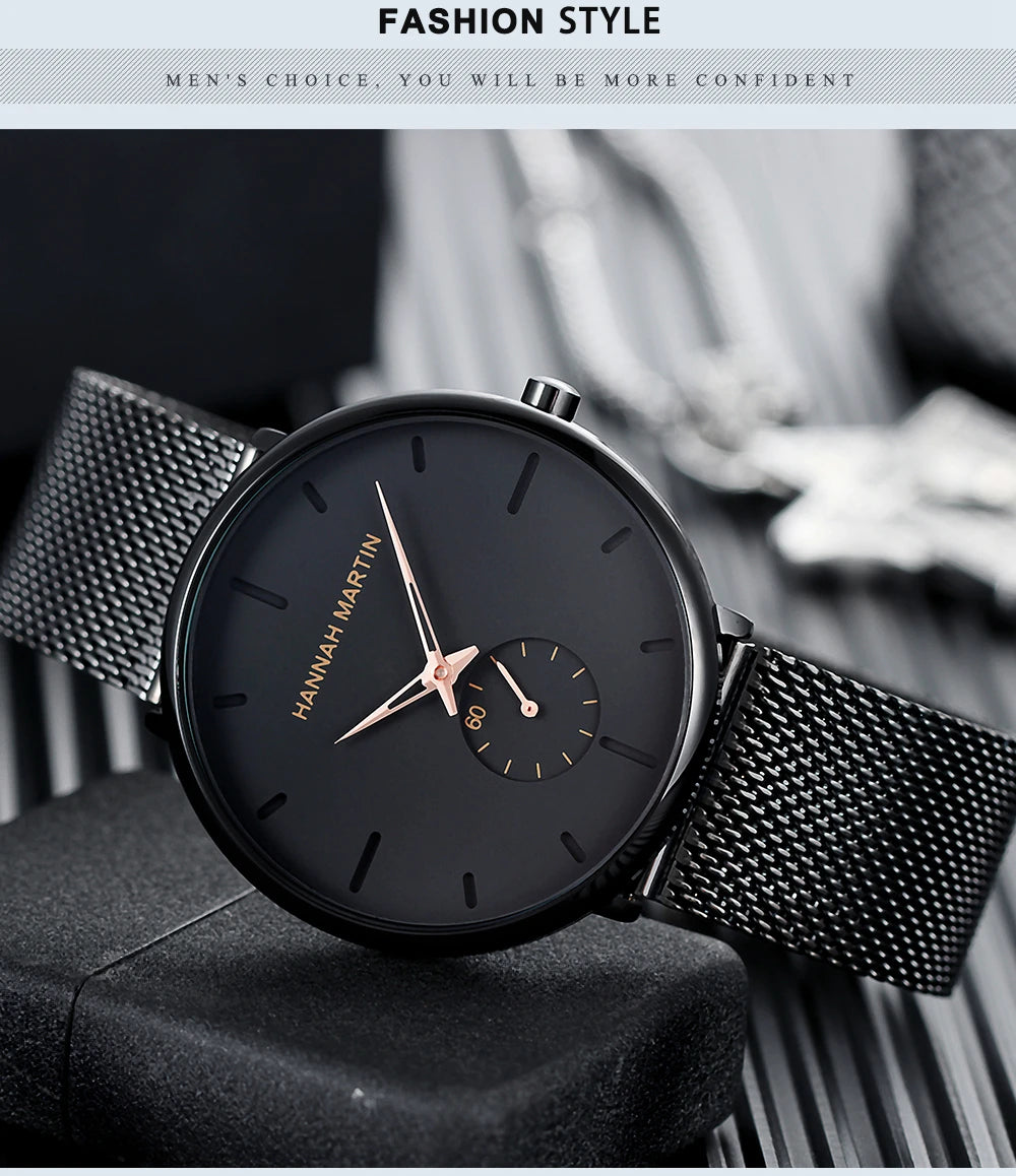 Waterproof Stainless Steel Mesh Quartz Men Watch