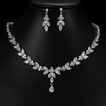 Emmaya Jewelry Set for Women Cubic Zirconia Earrings and Necklace