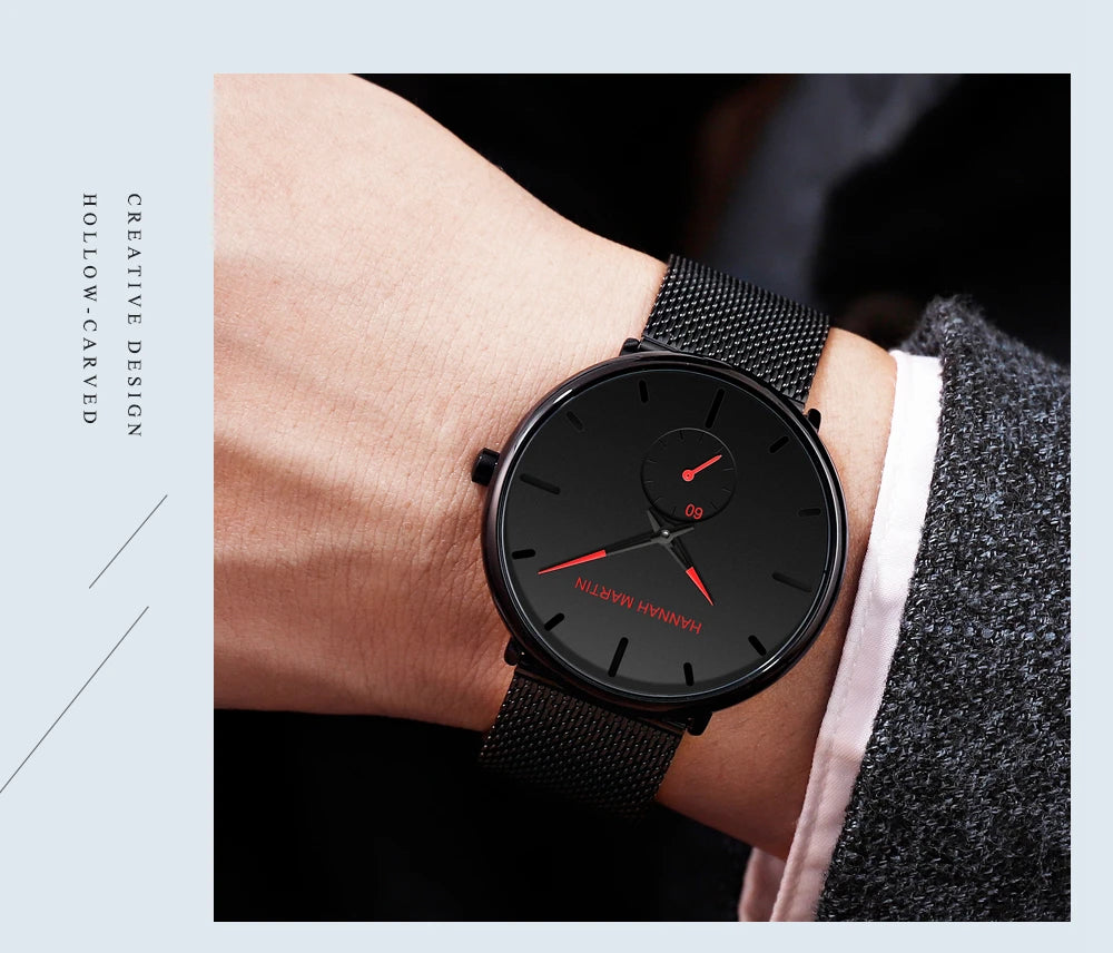 Waterproof Stainless Steel Mesh Quartz Men Watch