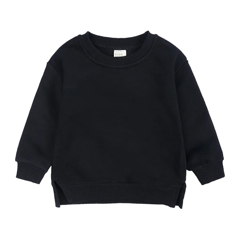 Kids Hooded Sweatshirt Cotton Solid Top for Girls